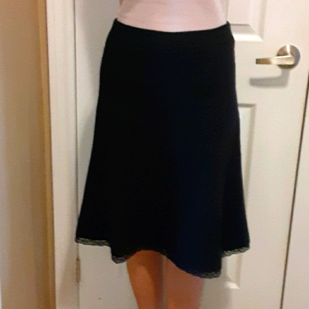 RW&CO Wool Womens Midi skirt with Lace hem